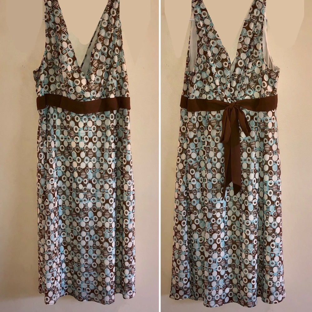 DRESS BARN—COURTNEY—BY “DRESS BARN” WOMEN’S SLEEVELESS BROWN & BLUE DRESS!! EUC.